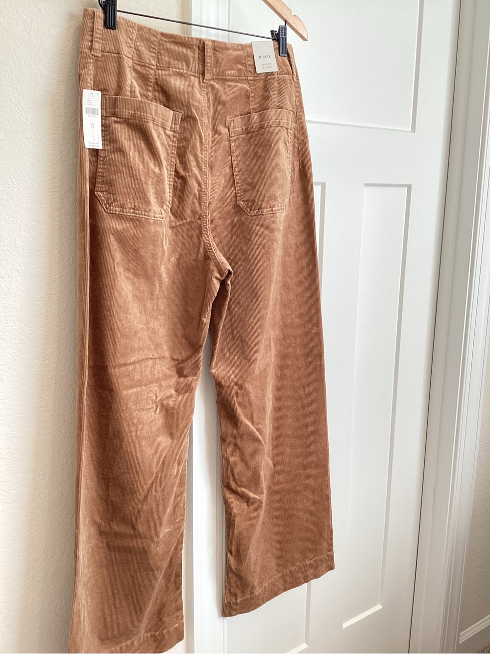 Anthropologie Colette Pants Maeve Wide Leg Full Length Corduroy New 31 Camel - Picture 6 of 10